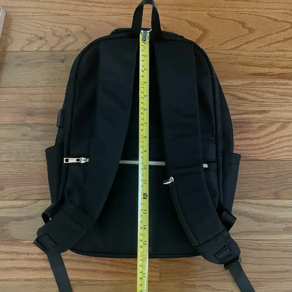 Modoker Black Quilted Womens Laptop Backpack 15.6 Inch USB Charging Bag Flaw